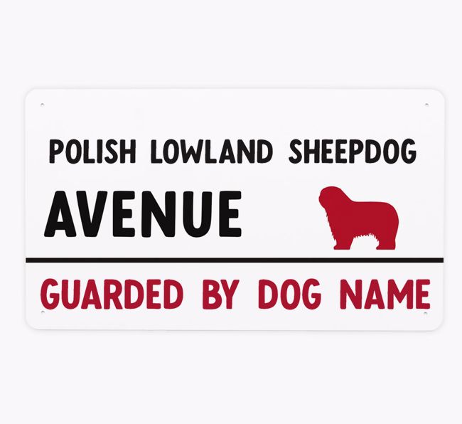 {breedFullName} Avenue: Personalized Metal Sign